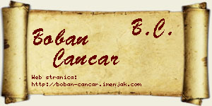 Boban Čančar vizit kartica